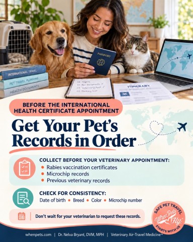 Before the International Health Certificate: Get Your Pet’s Records in Order